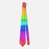 Waterverf Regenboogstripes Necktie Stropdas (Voorkant)