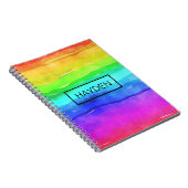 Waterverf Regenboogstripes op maat Notitieboek (Rechterzijde)
