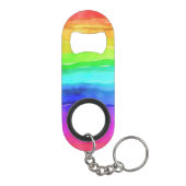 Waterverf regenboogstripmonogram mini flessenopener (Achterkant)