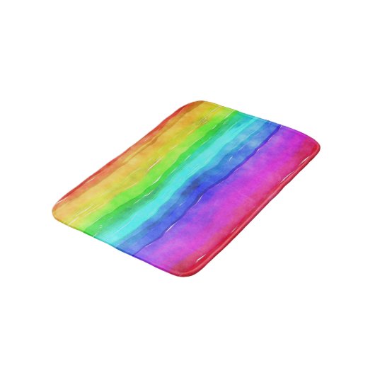 Waterverf Regenboogstrips Badmat (Gekanteld)