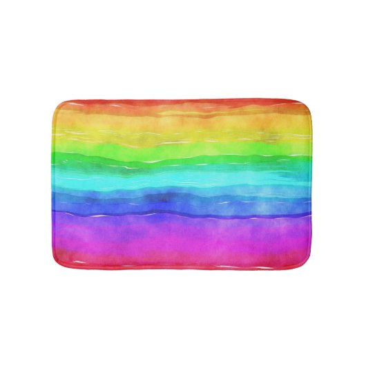 Waterverf Regenboogstrips Badmat (Voorkant)