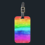 Waterverf Regenboogstrips Bagagelabel<br><div class="desc">Heldere en kleurrijke, veelkleurige horizontale strepen die in waterverf zijn geverfd, een geweldige achtergrond voor uw eigen tekst of afbeeldingen of een mooi ontwerp.</div>