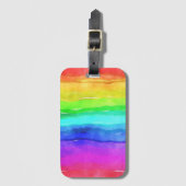 Waterverf Regenboogstrips Bagagelabel (Voorkant (verticaal))