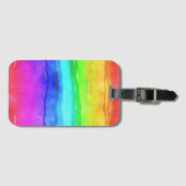 Waterverf Regenboogstrips Bagagelabel (Voorkant (horizontaal))