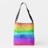 Waterverf Regenboogstrips Crossbody Tas (Achterkant)