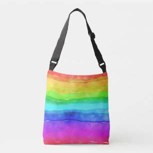 Waterverf Regenboogstrips Crossbody Tas