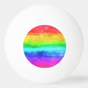 Waterverf Regenboogstrips Design Ping Ball Ball