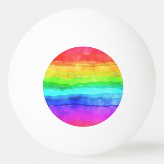 Waterverf Regenboogstrips Design Ping Ball Ball (Voorkant)
