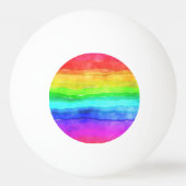 Waterverf Regenboogstrips Design Ping Ball Ball (Achterkant)