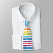 Waterverf regenboogstrips Moderne, heldere Kantoor Stropdas (Gebonden)