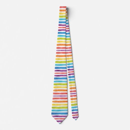 Waterverf regenboogstrips Moderne, heldere Kantoor Stropdas (Voorkant)
