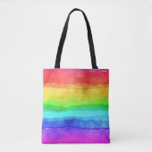 Waterverf Regenboogstrips OntwerpCanvas tas (Voorkant)