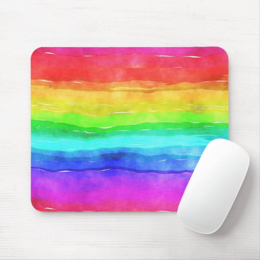 Waterverf Regenboogstrips OntwerpMuismat Muismat (Met muis)