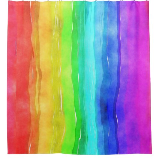 Waterverf regenboogstrips ontwerpschoeisel gordijn (Voorkant)