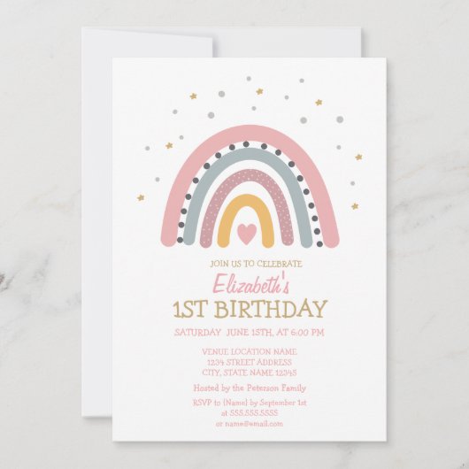 Waterverf regenboogstrips op zaterdag kaart (Voorkant)