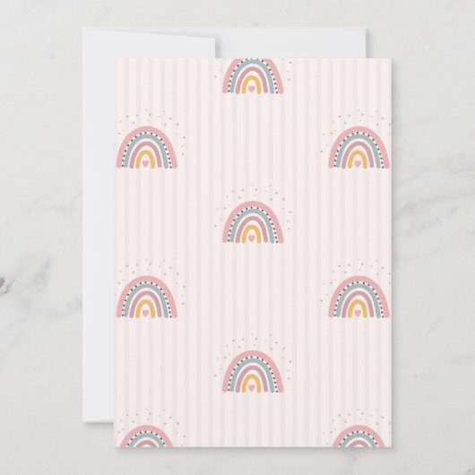 Waterverf regenboogstrips op zaterdag kaart (Achterkant)