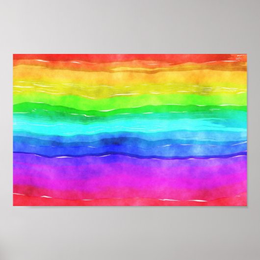 Waterverf Regenboogstrips Poster (Voorkant)