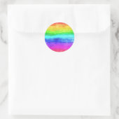 Waterverf Regenboogstrips Ronde Sticker (Tas)