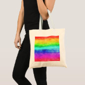 Waterverf Regenboogstrips Tote Bag (Voorkant (product))