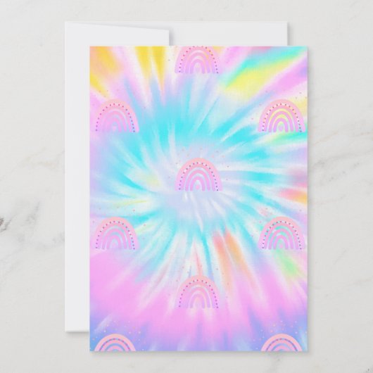 Waterverf regenboogtijdenkleurige kleurstof Birthd Kaart (Achterkant)