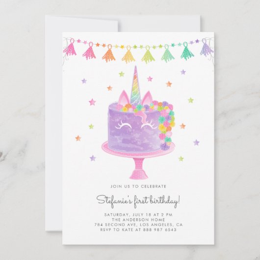 Waterverf Regenboogvanger eerste verjaardag Kaart (Voorkant)