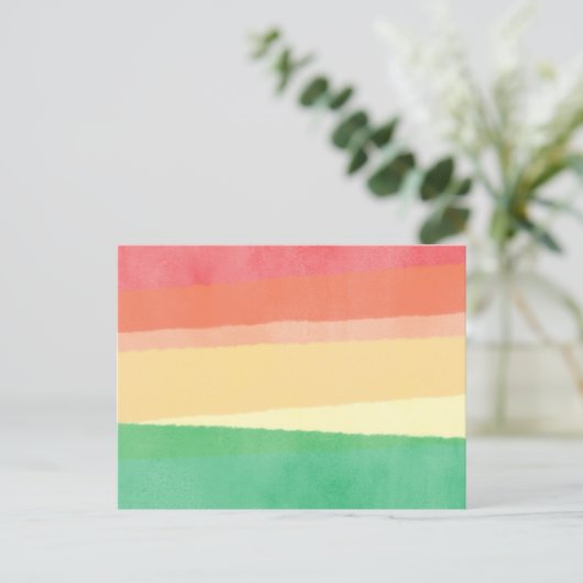 Waterverf regenboogverf Briefkaart (Staand voorkant)