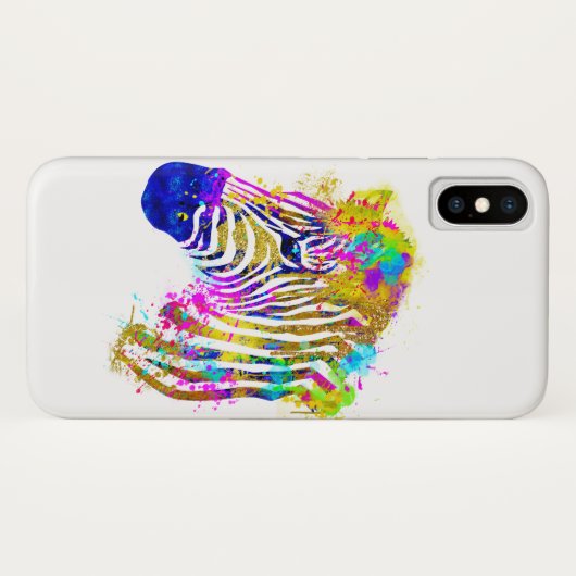 Waterverf regenboogverf Zebra Grafisch Case-Mate iPhone Case (Achterkant (horizontaal))