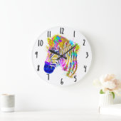 Waterverf regenboogverf Zebra Grafisch Grote Klok (Huis)