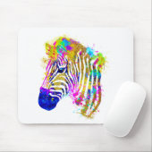Waterverf regenboogverf Zebra Grafisch Muismat (Met muis)