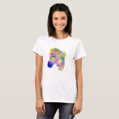 Waterverf regenboogverf Zebra Grafisch T-shirt (Voorkant volledig)