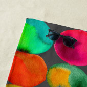 Waterverf regenboogvlekken kunststrand strandlaken (In situ)