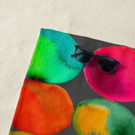 Waterverf regenboogvlekken kunststrand strandlaken