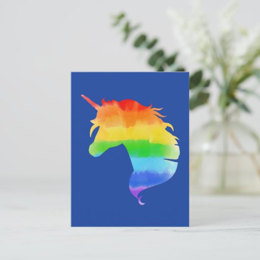 Waterverf regenboogvlies briefkaart (Staand voorkant)