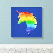 Waterverf regenboogvlies canvas afdruk (Insitu (Houten vloer))