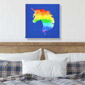 Waterverf regenboogvlies canvas afdruk (Insitu (Slaapkamer))