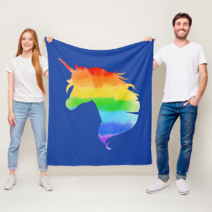 Waterverf regenboogvlies fleece deken