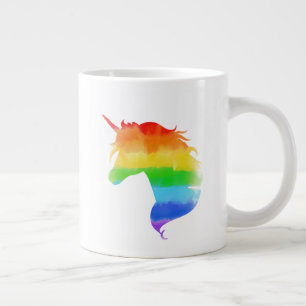 Waterverf regenboogvlies grote koffiekop
