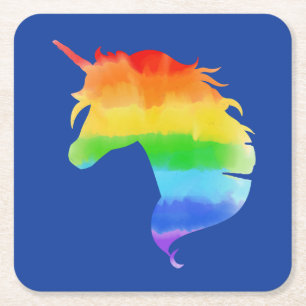 Waterverf regenboogvlies kartonnen onderzetters