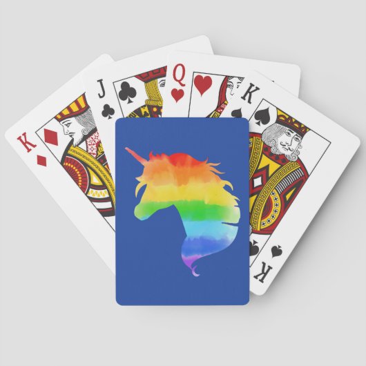 Waterverf regenboogvlies pokerkaarten (Achterkant)