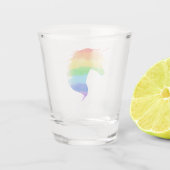 Waterverf regenboogvlies shot glas (Achterkant)