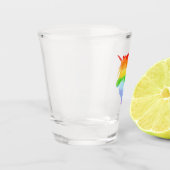 Waterverf regenboogvlies shot glas (Links)