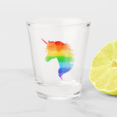 Waterverf regenboogvlies shot glas (Voorkant)