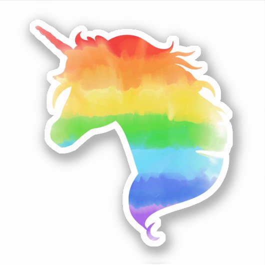 Waterverf regenboogvlies sticker (Voorkant)