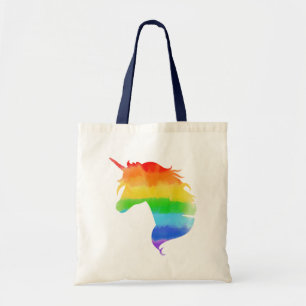 Waterverf regenboogvlies tote bag