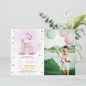 Waterverf Regenboogvlinder Birthday Invitation ph Kaart (Staand voorkant)