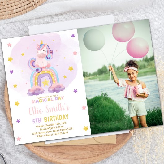 Waterverf Regenboogvlinder Birthday Invitation ph Kaart