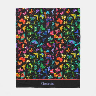 Waterverf Regenboogvlinders Kinder gepersonaliseer Fleece Deken