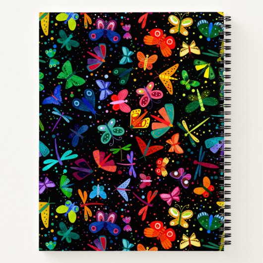 Waterverf Regenboogvlinders Kinder gepersonaliseer Notitieboek (Achterkant)