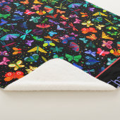 Waterverf Regenboogvlinders Kinder gepersonaliseer Sherpa Deken (3/4)