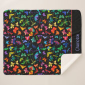 Waterverf Regenboogvlinders Kinder gepersonaliseer Sherpa Deken (Voorkant (horizontaal))